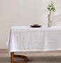 EVERLY Pure Linen Hemstitch Tablecloth,100% Stonewashed French Linen tablecloths for Kitchen Dining Rectangle Tables,60x132Inch Machine Washable Christmas Thanksgiving Organic Tablecloth-White