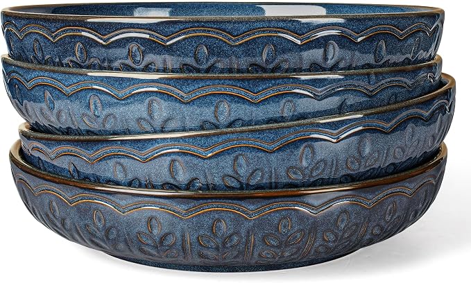 Pasta Bowls, 50oz Large Salad Serving Bowls, 9.75'' Plates Bowls Set of 4 by Artena