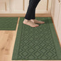 COSY HOMEER 48x20 Inch/30X20 Inch Kitchen Rug Mats Made of 100% Polypropylene 2 Pieces Soft Kitchen Mat Specialized in Anti Slippery and Machine Washable for Home Kitchen,Green