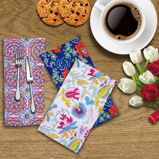 DIYANAIMPEX 10 Pc Cotton Cloth Napkins Hand Block Print Hand Made Size 16x16 - Image 2