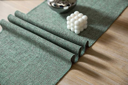 Green Table Runners 72 Inches Long, Burlap Linen Style Rustic Farmhouse Table - Image 5