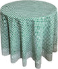 ATOSII Queen Green 100% Cotton Round Tablecloth, Handblock Print Floral Table Cloth for Kitchen Dining Linen I Parties, Weddings, Outdoors, Christmas, Thanksgiving I 90" Inches Round I 6 Seater