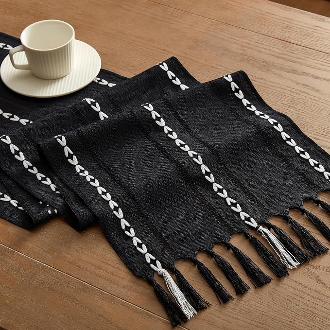Hemstitched Farmhouse Table Runner, Cotton Linen Table Runners 108 Inches Long - Image 7