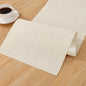 SHACOS Woven Vinyl Table Runner PVC Table Runners 12 x 54 inch Wipeable Plastic Heat Resistant Runner for Table Indoor Outdoor, Beige White