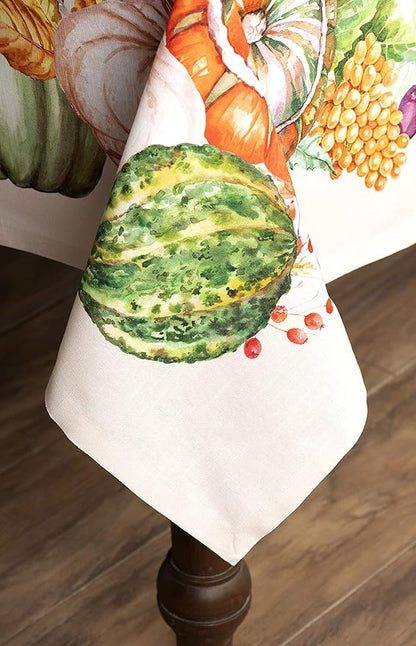 Maison d' Hermine Table Cloth Rectangle Table 100% Cotton 70 x 120 Inches Fall Tablecloth Reusable Everyday Use for Thanksgiving Christmas Decorations Dining Farmhouse Party (Lumina)