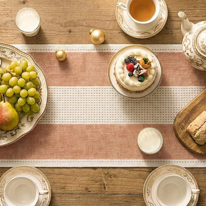 Artoid Mode Caramel Farmhouse Rustic Fall Table Runner, Seasonal Macrame Fabric - Image 3