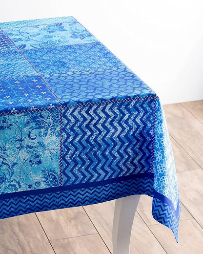 Maison d' Hermine Table Cloth Rectangle Table 100% Cotton 60 x 90 Inches Tablecloth Reusable Decorative for Dining Room Farmhouse Home Valentines Day Decorations Spring Summer - Indigo Love