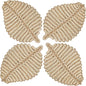 Placemats Set of 4,Natural Leaf-Shaped Charger Plates Handcrafted Fall Placemats for Dining Table Décor