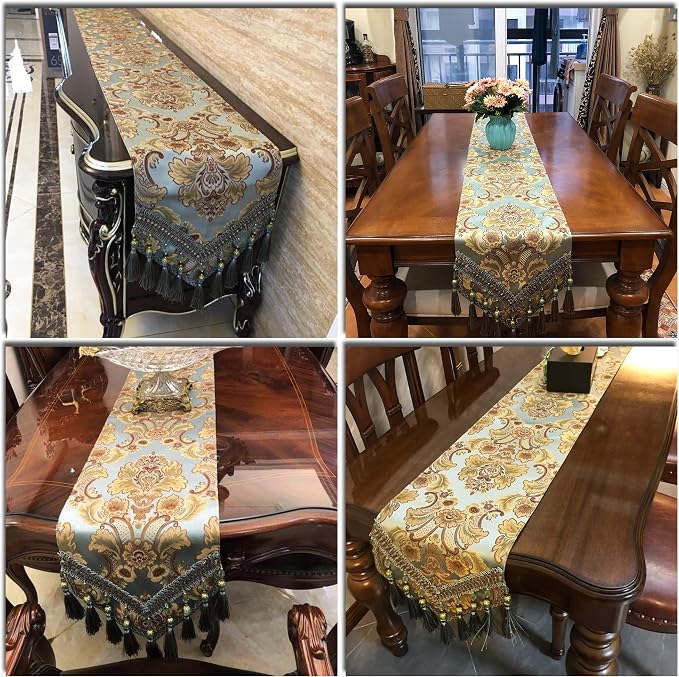 Extra Luxury Velvet Blue Table Runner 120 Inches Long - Image 9