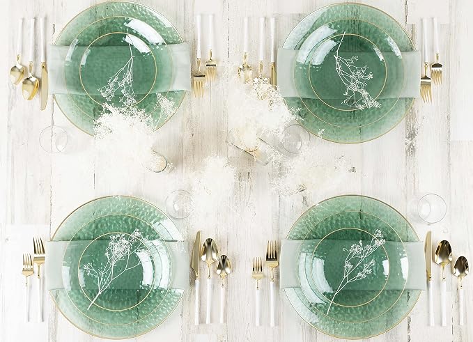PLASTICPRO 128 Piece Combo Plates Set includes 64-7'' inch Plates & 64-10'' - Image 3