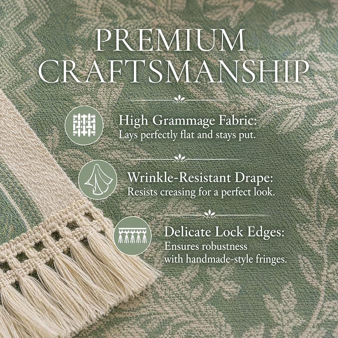 14x107 Medallion Table Runner Waterproof Rustic Farmhouse Macrame | Planning a - Image 4