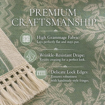 14x138 Medallion Table Runner Waterproof Rustic Farmhouse Macrame | Planning a - Image 4
