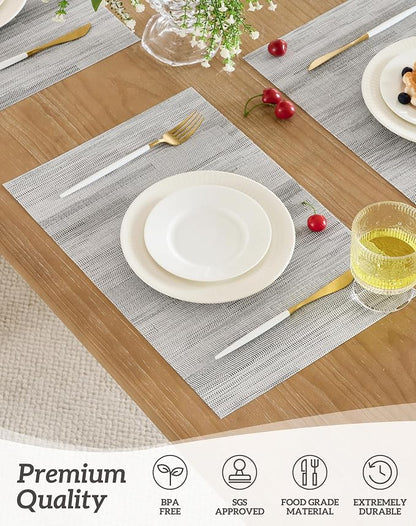 Leetaltree Lightsteel Black Placemats Set of 6 - Image 2