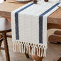 Fall Table Runner Blue for Coffe Table Home Boho Decor 12x72 Inch | 72 Inches by FEXIA