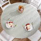 Walrus Round Vinyl Fitted Tablecloth with Flannel Backing Elastic Edge Design Table Cover Waterproof Oil-Proof PVC Table Cloth Stain-Resistant Best for 32"-36" Round