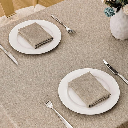 Rectangle Tablecloth Linen Textured Waterproof & Stain Resistant Table Cloth Wrinkle Free Decorative Fabric Farmhouse Table Cover for Dining/Party/Buffet/Wedding, 60 x 144 Inch, Mocha