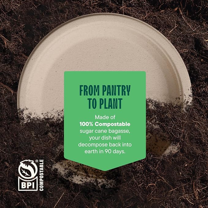 100% Compostable Paper Plates, Heavy Duty Disposable Plates 9 Inch Plates - Image 6