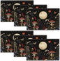 Mushroom Botanical Placemats Set of 6, Mushroom Plants Leaves Butterfly Place Mats, Moon Waterproof Washable Table Mats for Home Party Indoor Kitchen Dining Table Decoration 12x18 Inch