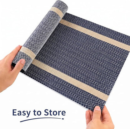FAVE Navy Blue Woven Table Runner - Image 5