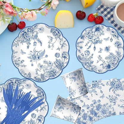 Blue Floral Plates, Vintage Floral Plate - Image 3