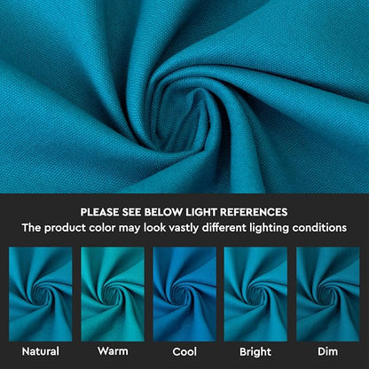 Encasa XO Table Runner, Cotton Canvas Dining Runner 13"x104" | Azul Blue - Image 3