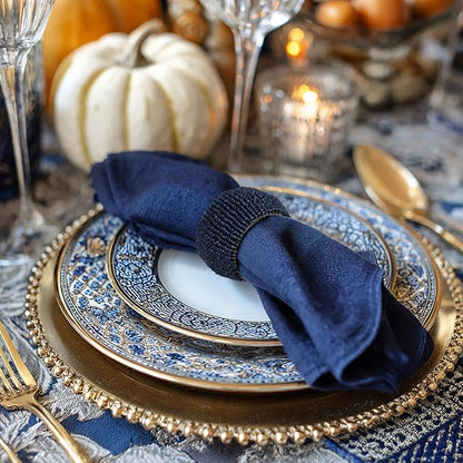 COTTON CRAFT Glitz Handmade Beaded Napkin Rings - Image 2