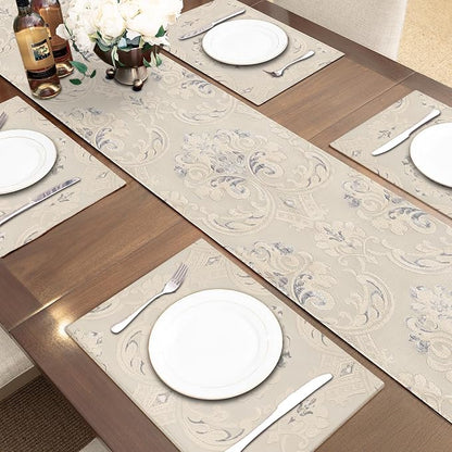 Loom and Mill Luxury Jacquard Table Runner 120 Inches Long, Light Apricot | - Image 6