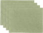 Solino Home Linen Cloth Placemats Set of 4-100% Pure Linen Chambray Olive Placemats 14 x 19 Inch for Spring, St Patricks Day - Athena