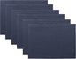 Solino Home Linen Navy Blue Placemats Set of 6-100% Pure Linen Placemats 14 x 19 Inch for Winter, Spring, Easter - Fete