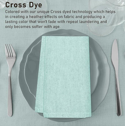 Ruvanti Cloth Napkins Set of 12, 18x18 Reusable Napkins Cloth Washable, Soft & Durable Table Napkin, Poly Cotton Fabric Dinner Napkins for Parties, Christmas, Thanksgiving, Weddings - Sea Green