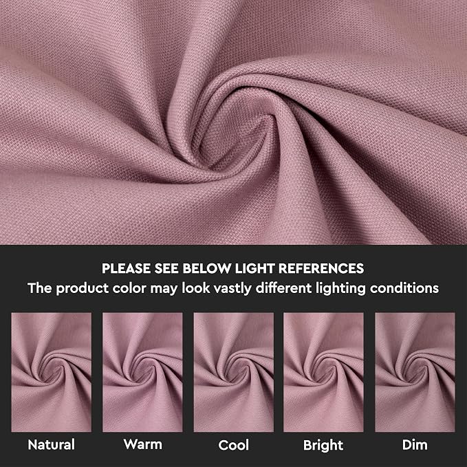 Encasa XO Table Runner, Cotton Canvas Dining Runner 13"x72" | Mauve, 180 GSM - Image 3