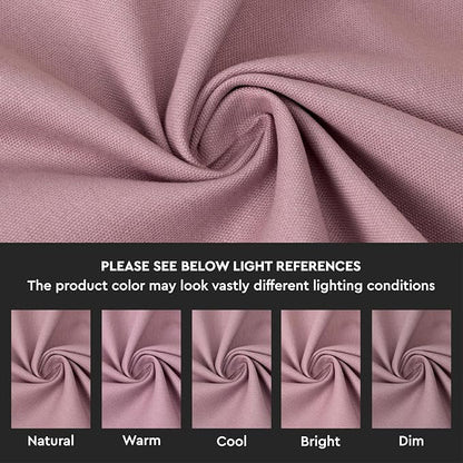 Encasa XO Table Runner, Cotton Canvas Dining Runner 13"x59" | Mauve, 180 GSM - Image 3