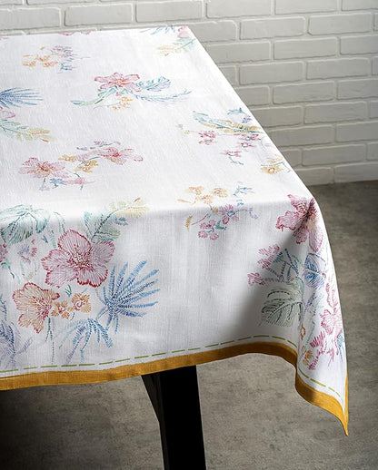Maison d' Hermine Table Cloth Rectangle Table 100% Cotton 70 x 108 Inches Tablecloth Reusable Decorative for Dining Room Farmhouse Home Valentines Day Decorations Spring Summer - Paradise Island