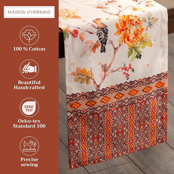 Maison d' Hermine Table Runner 100% Cotton 14.50" x 72" | Table Runners 72 - Image 2