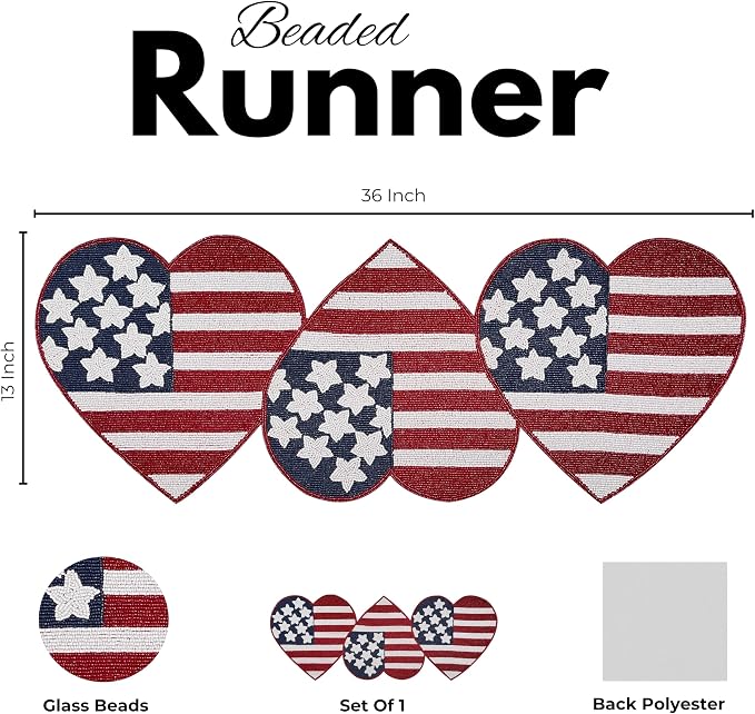 Independence Day 4th of July Patriotic Theme American Flag Table Runner - Image 4