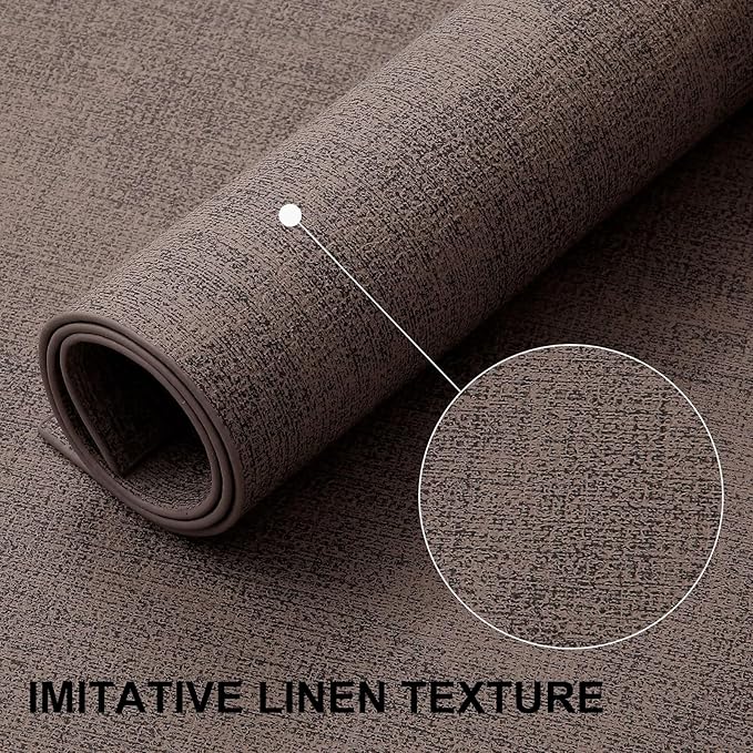 homing Faux Leather Heat Resistant Placemats 6 Packs, Waterproof Wipeable Dining PU Place Mats for Indoor & Outdoor, Easy to Clean, Brown