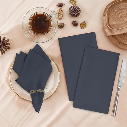 Ruvanti Cloth Napkins Set of 6, 18x18 Inches, 100% Cotton, Washable, Soft & Absorbent, Perfect for Wedding, Christmas, ‎Thanksgiving Dinners - Ombre Blue
