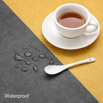 Table Runners 72 Inch Long, Dual-Sided Faux Leather Table Runner | Waterproof - Image 3
