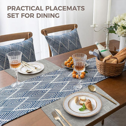 NCUE Vinyl Placemats Set of 8, Heat Resistant, Nonslip Faux Leather Waterproof - Image 5