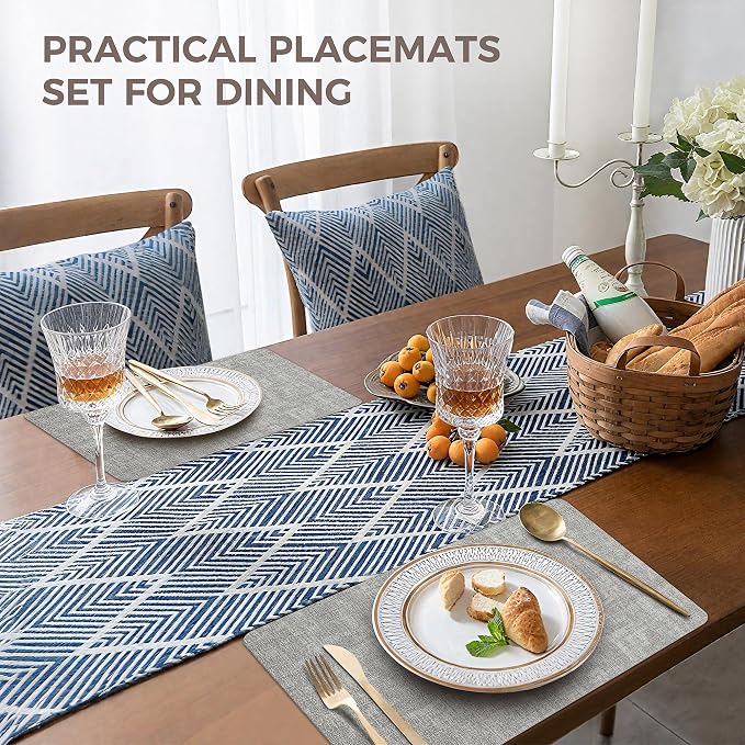 NCUE Vinyl Placemats Set of 4, Heat Resistant, Nonslip Faux Leather Waterproof - Image 5