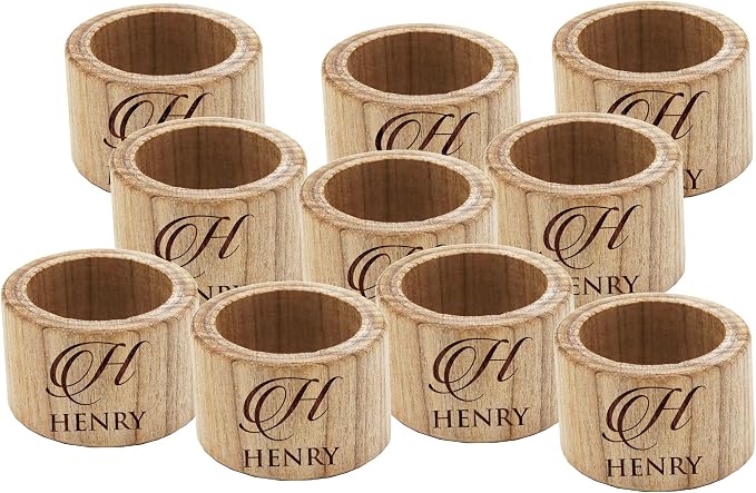 The Wedding Party Store Custom Personalized Wood Napkin Rings by MyPersonalMemories