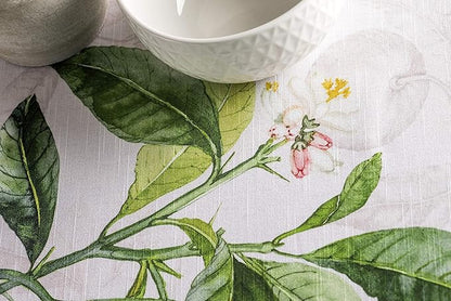 Maison d' Hermine Table Cloth Round Table 100% Cotton 63 Round Inches Tablecloth Reusable Decorative for Dining Room Farmhouse Home Valentines Day Decorations Spring Summer - Limoncello