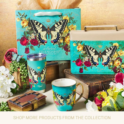 Christian Art Gifts Teal Butterfly Ceramic Coffee Mug - Image 7