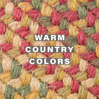 Homespice Cider Barn Long Table Runner - 11"x36", Rectangle, Red - Handcrafted with Jute - Rich Colors, Easy to Clean, Durable and Protects Furniture