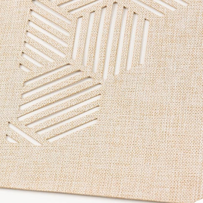Decorative Placemats Set of 6 for Dining Table, Cloth Placemats with Hollow Design Table Cloth Set, Table Mats for Dining Table 12"x18" Sand