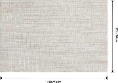 Leetaltree Beige White Placemats Set of 12 - Image 9