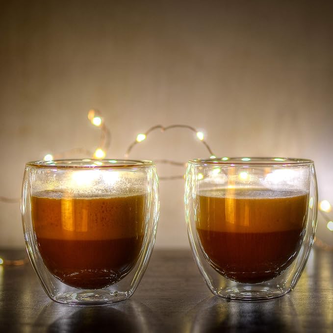 Youngever 3 Pack Espresso Cups, Double Wall Thermo Insulated Espresso Cups - Image 3