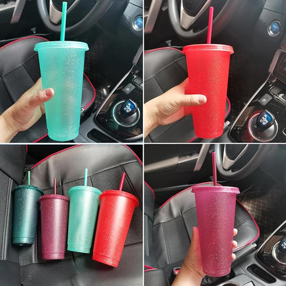 Suertestarry Tumbler with Straw and Lid, Water Bottle Iced Coffee Travel Mug Cup - Image 3