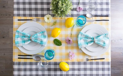 DII Checkered Tabletop Collection 100% Cotton, Machine Washable, Tablecloth - Image 4