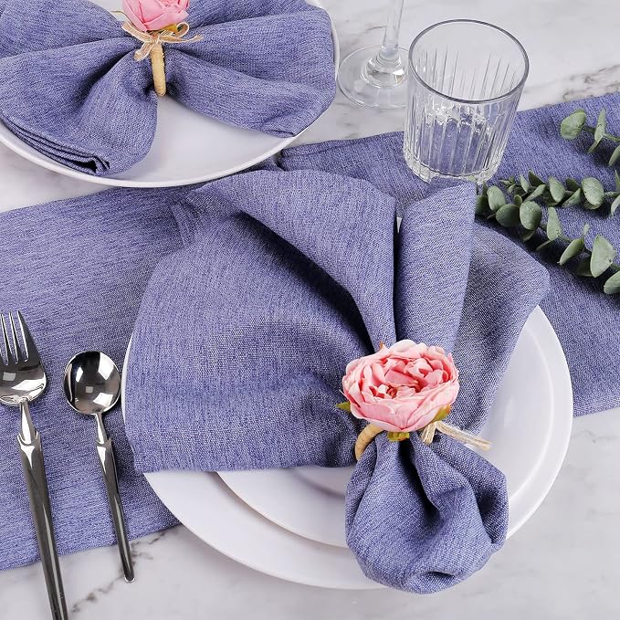 Handcraft Flower Napkin Rings Set of 12, Valentine's, Thanksgiving - Image 3